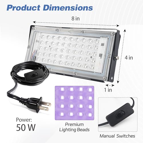 Lampe UV LED 50W pour sérigraphie lot de 2 avec double support d'exposition - 4