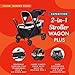 Baby Trend Expedition 2-in-1 Collapsible Stroller Wagon Plus with Canopy, Storage Basket, 2 Storage Trays, and 6 Bottle Holders, Modern Khaki