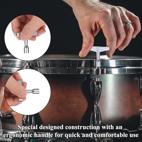 4 Stück Schlagzeugschlüssel, Schlagzeug Stimmschlüssel Schlagzeugs Tuning Keys Metall Drum Key Silber Schlagzeug Zubehör Musikinstrument Schlagzeugschlüssel für Schlagzeuger Trommel Schlaginstrumente