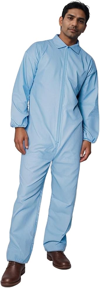 SunGard SFR Coveralls, 25 Case, Elastic Wrists and Ankles, Secondary Flame-Resistant, Light Blue 25125