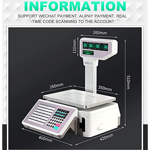Báscula digital con impresión y pantalla LCD doble miniatura 6