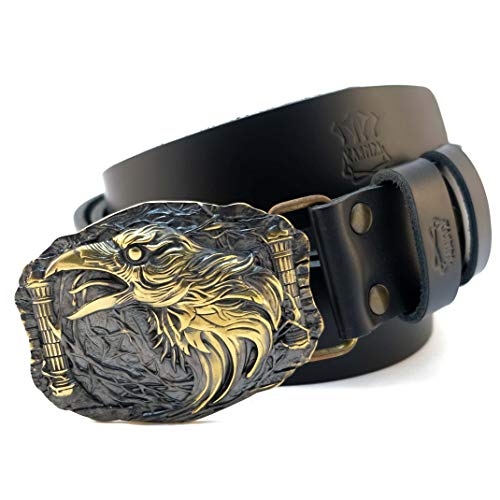 Leather belt with belt buckle Odins Raven, Handmade Huggin And Munnin Ravens solid belt buckle on leather belt4