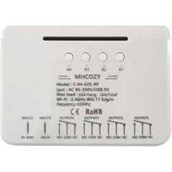 Sonoff Mini Sin Neutro MHCOZY Smart Wireless WiFi Relay Switch, control de voz de su chimenea, trabajo con Alexa Assistant IFTTT (4CH WIFI RF 220V)