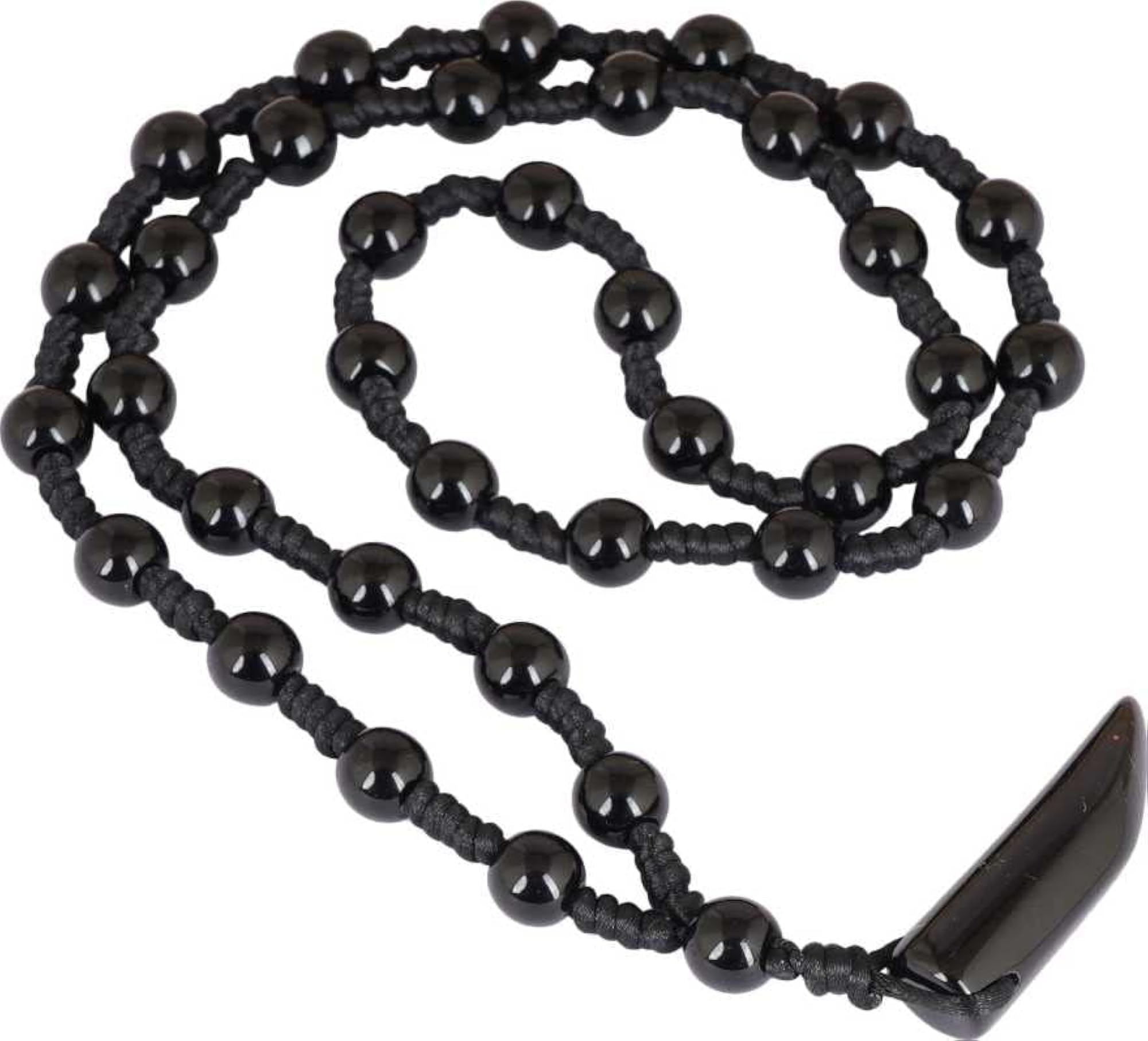 Black Beads Mirchi Shape Pendant with Dhaga Mala