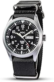 Herren Armbanduhr Militär Uhr Outdoor Uhren Männer Herrenuhr Wasserdicht Leuchtende Tactical Watch Field Watches for Men Fliegeruhr Herrenarmbanduhr mit Datum und Wochentag Schwarz Natoband von MDC