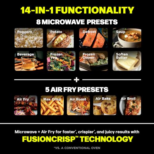 Image of Ninja Crispi Microwave & Air Fryer with FusionCrisp, Black, MW101BK1