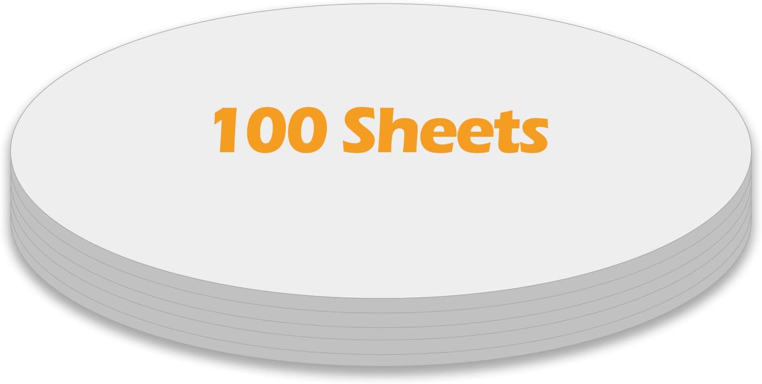 Lightweight Construction Paper Circles White Color 6 Inches, Origami Craft Paper 100 Sheets for Kids Arts and Crafts, School Crafting Supplies for Kids