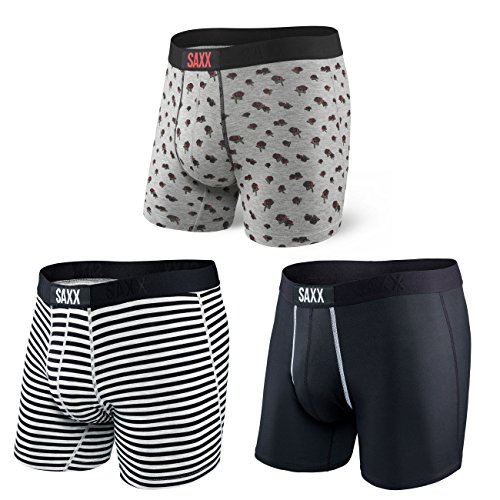 Saxx Underwear Men's Vibe Boxer Brief 3-Pack Classic Vibe Medium