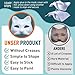 Therian Mask Kit – 3 Cat Masks Base, 4 Colored Felts, 3 Eye Mesh Pieces & 12 Paints, DIY Animal Cat Fox Mask Craft Kit, Furry Masks for Painting, Fun Halloween Party Favor