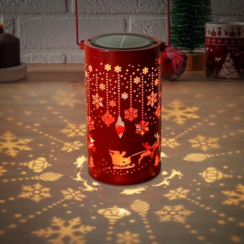 Laterne Weihnachten, Windlicht Tischdeko Weihnachten, Solarlaterne...