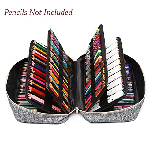 Image of YOUNGCOL 300 Slots Pencil Case 200 Gel Pen Case High Capacity Pens Holder Colored Pencils Organizer Storage for Watercolor Pens Markers (Gray)