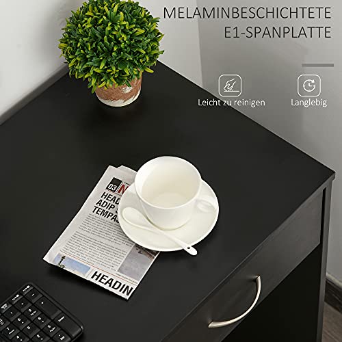 HOMCOM Schreibtisch mit Regal Schublade Computertisch Bürotisch Arbeitstisch großer Stauraum industrieller Stil E1… – Bild 8