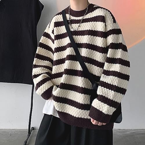 Women Men Kawaii Knit Sweater Sweatshirt Cute Japanese Korean Preppy Stripes Pullover Long Sleeve Oversize Streetwear2
