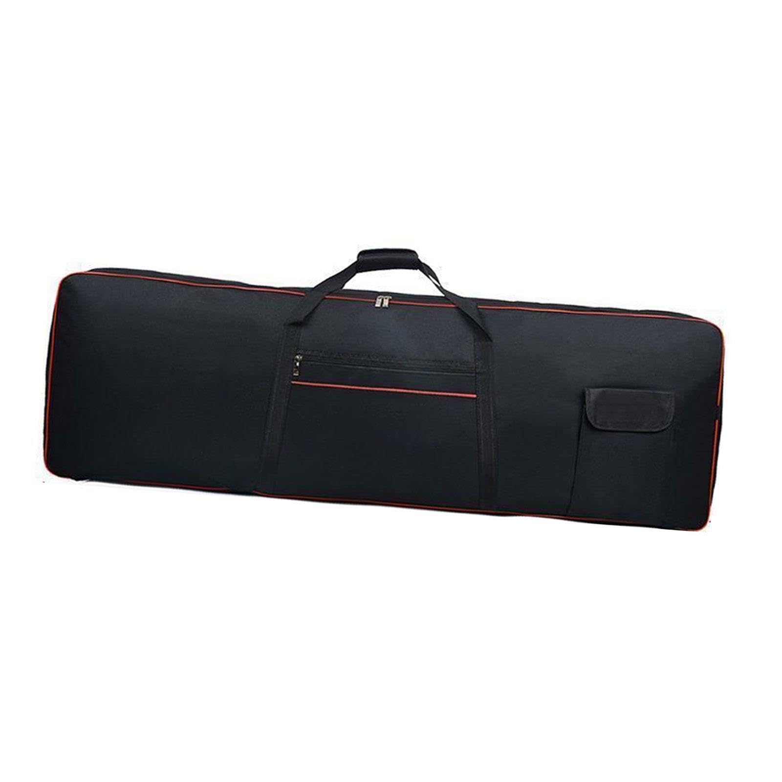 Leichte, dick gepolsterte Klaviertasche für 88 Tasten Keyboards. Wasserdicht, atmungsaktiv, strapazierfähig und einfach zu transportieren. Aufbewahrungs und, Schwarz, 140 x 45 x 17 cm