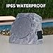 GGII 2-Pack Solar Powered Rock Speakers Outdoor Water-Resistant with 3 Mode Lights and Pair Function USB Rechargeable for Patio Garden Party Pool Outside(Two)