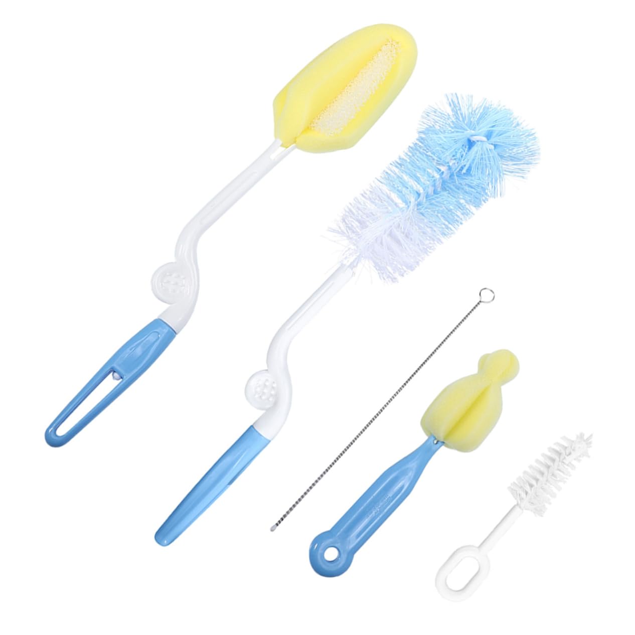 KOMBIUDA 5pcs Bottle Brush Cup Brush Bottle Cleaner Water Bottle Cleaner Brush Bottle Brush Bottle Cleaning Brush Sponge Bottle Cleaner Brush Blue Stainless Steel