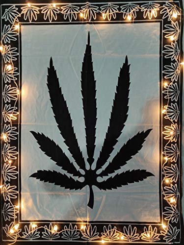 ICC Poster feuille de marijuana cannabis hippie décoration pot drapeau tapisserie murale dortoir collage couleur Me Weed Leaf Bohème Art psychédélique...