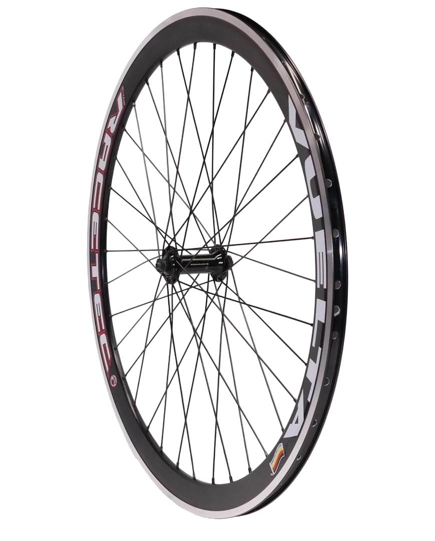 Vuelta Rennrad Laufradsatz 28Zoll inkl. Naben RS 400 - Made in Germany - QR Vorder-&Hinterrad 28Zoll Felgenbremse/V-Brakes Schwarz,622x13c RACETEC Hohlkammerfelge - Rennrad Felgen Set 28 Loch