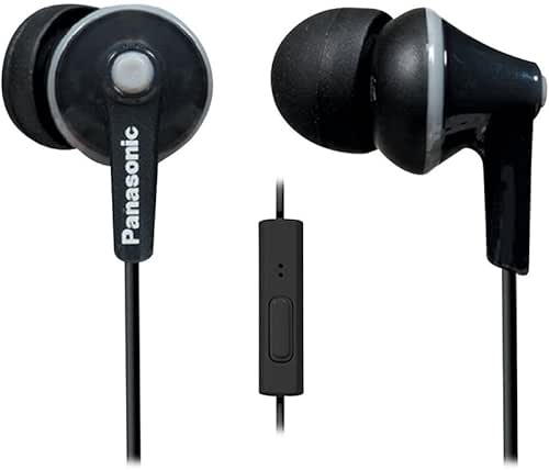 Panasonic ErgoFit Wired Earbuds With Microphone, 3.5mm Jack In-Ear Headphones
