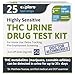 Highly Sensitive Marijuana THC Test Kit - Medically Approved Drug Test Strips for Detecting Any Form of THC in Urine up to 45 Days in 5 Minutes Only