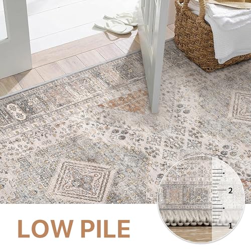 GENIMO 2x10 Non Slip Hallway Runner Rug, Machine Washable, Thin & Low Pile Lightweight for Kitchen, Laundry, Entryway, Bedroom & Living Room