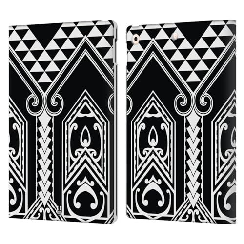 Étui portefeuille en cuir pour iPad 10.2 avec motif triangle tribal