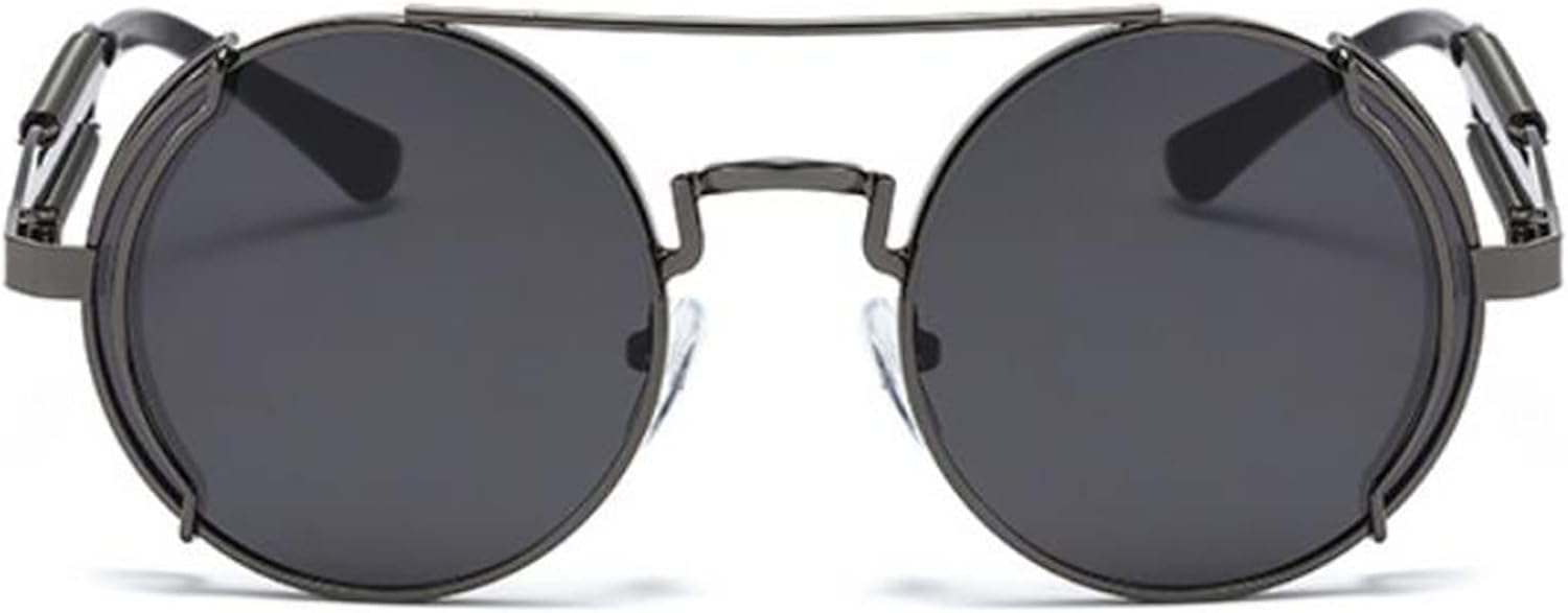 Sunglasses Metal Double Spring Leg Glasses Colorful Street Shot Sunglasses Vintage for Men Women