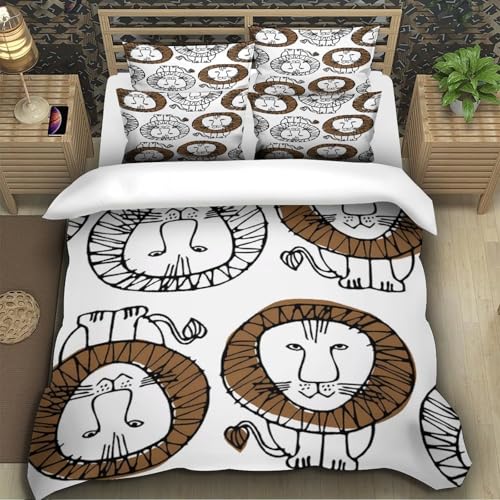 Housse de couette lion moderne avec impression numérique 3D haute définition luxe - 5
