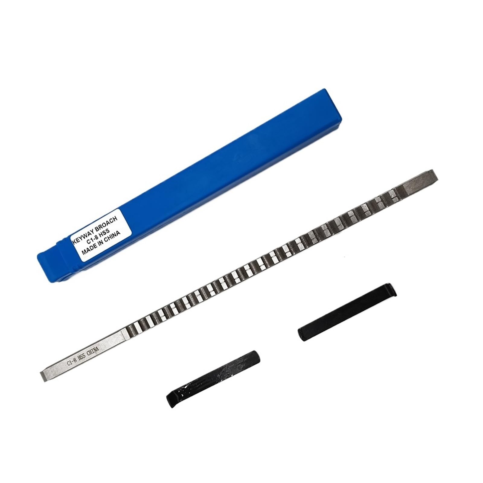 Przeciągacz do rowków wpustowych 8 mm/6 mm/5 mm typu C, rozmiar metryczny, przeciągacz ze stali szybkotnącej, narzędzie wycinania noża frezarskiego do obróbki metali, tokarka(C1 8mm)