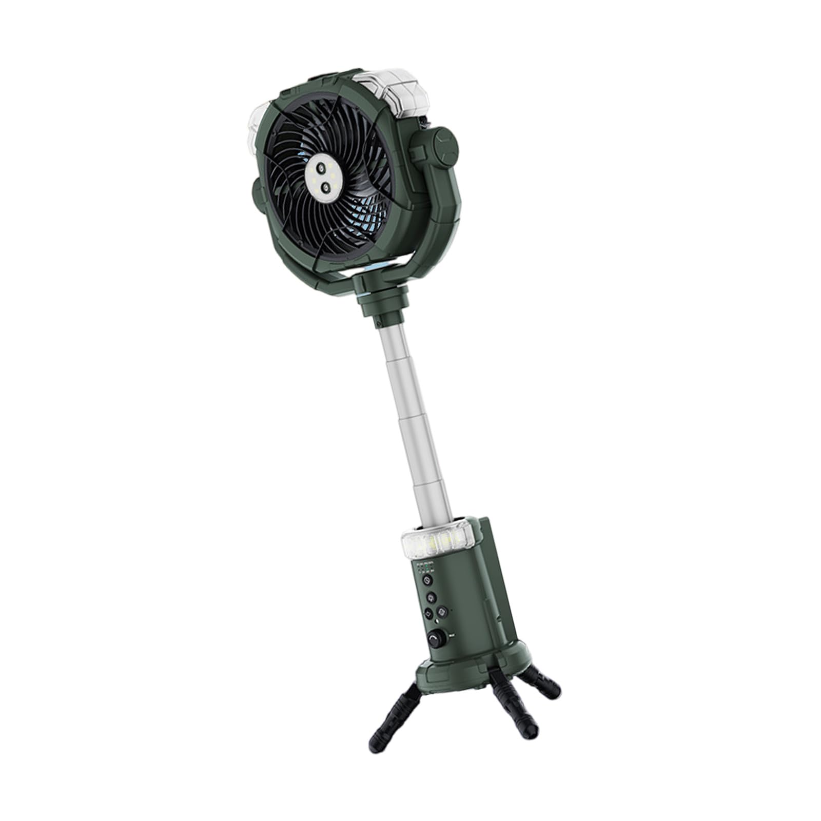 Kalttoy Rechargeable 20000mAh Camping Fan with Adjustable Height Oscillating Remote Hook Mists Sprays LED Light Floor Fan Portable Misting with LED Light