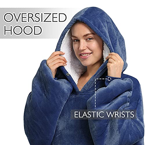 Image of Catalonia Oversized Hoodie Blanket Sweatshirt, Comfortable Sherpa Giant Pullover with Large Front Pocket for Adults Men Women Teenagers Wife Girlfriend