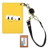 [MOSHI MOSHI] パスケース カードケース 定期入れ リール付き シマエナガ おにぎり 苺大福 かき氷 アイス 01：イエロー