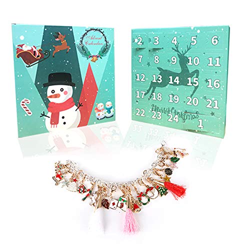 party club Jewelry Advent Calendar 2019 Girl, DIY Charm Bracelet Christmas Countdown Calendar