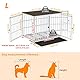 BingoPaw Holz Indoor Hundekäfig Schrank: Hundebox im Möbelstil mit 3 Türen und abnehmbarem Tablett, Hundehütte Haustierkäfig für mittelgrosse Hunde L 91x63x74 cm Weiß