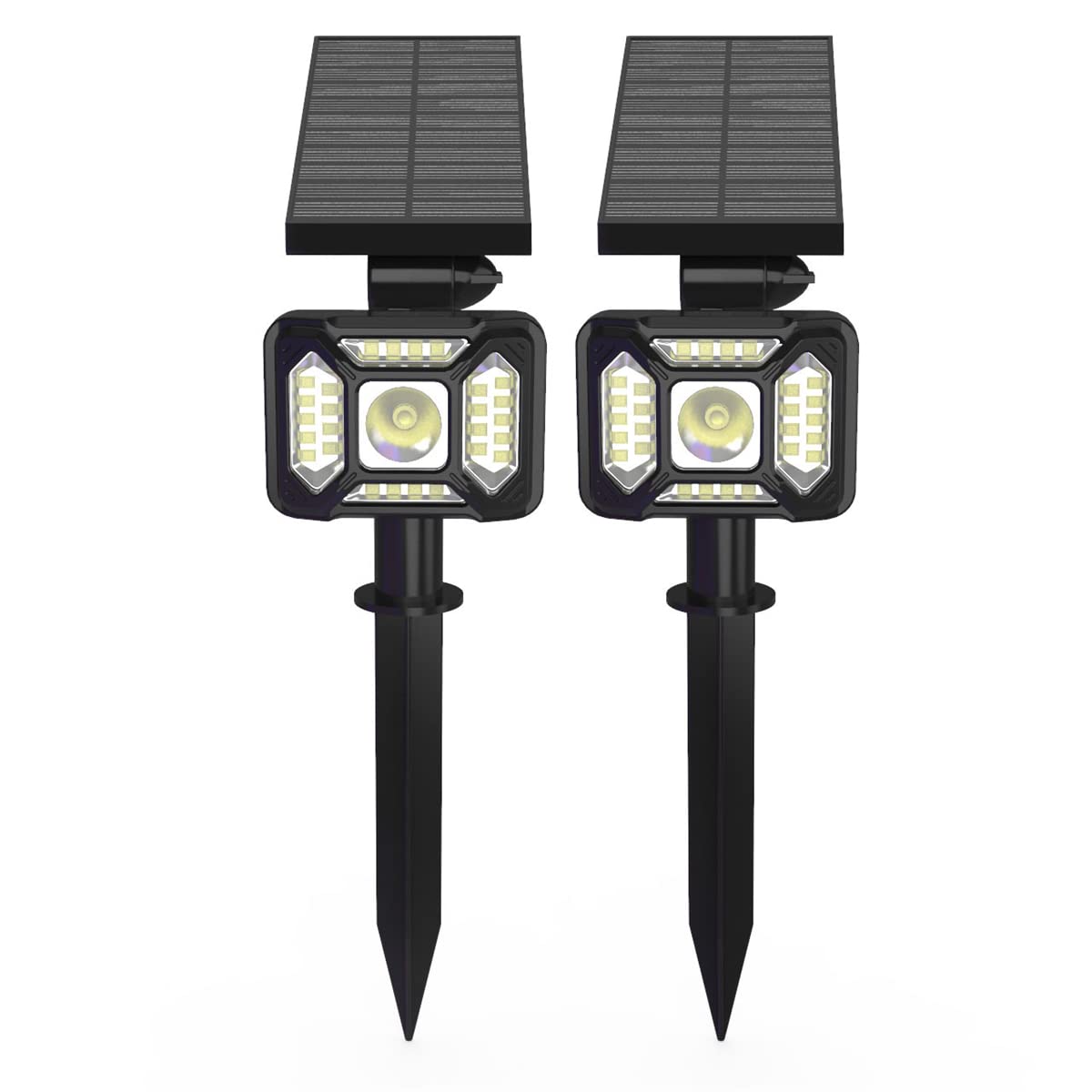 Focos solares para Exteriores, focos de Paisaje con energía Solar IP65, Luces de Pared Impermeables, Encendido/Apagado automático, Luces LED de jardín para Patio, Pasarela de Patio Trasero