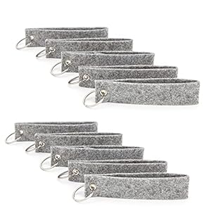 Luxflair 10 Szarych Filcowych Breloków SA-10-HG