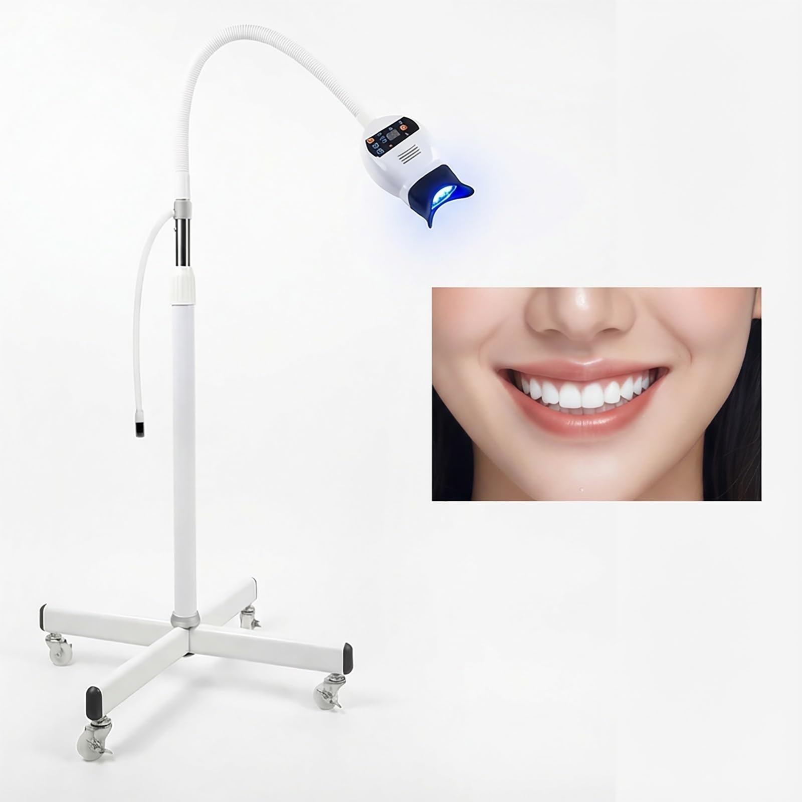 NEONMAN Professional Teeth Whitening Machine with 12 LED Lights 3 Colors Mobile Whitening Lamp with Cooling Fan 60