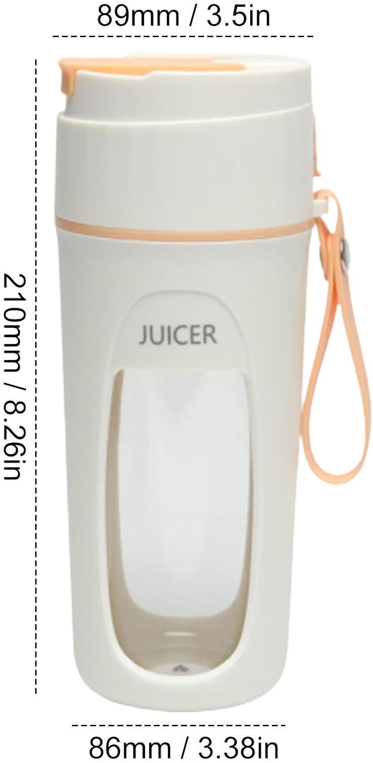 Travel Blender, Rechargeable and Waterproof Bottle for Beating Fruits of 340 ml | Rechargeable Blender with 3000 mAh Battery, for Drinks Juices Fruit Gym Beach and Camping