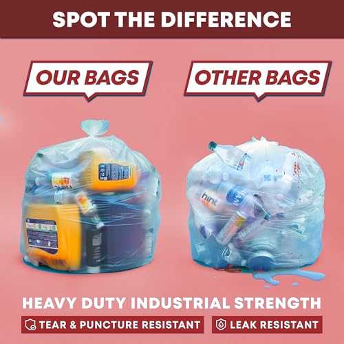 60-65 Gallon Clear Trash Bags | 50 Count | Large Clear Plastic Bags for Recycling, Garbage, and Commercial Use – Fits 60 Gallon and 65 Gallon Cans by Mini n Mod - Image 6