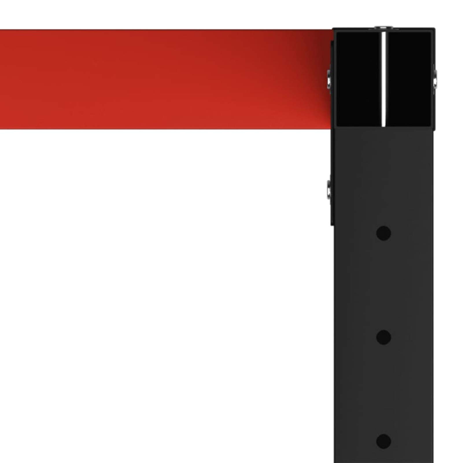 Banco de Trabajo Estructura, Mesa De Trabajo Taller, Caballete Mesa, Banco Herramientas, Bancada De Trabalho, Caballete para Mesa, Metal Negro y Rojo 150x57x79 cm