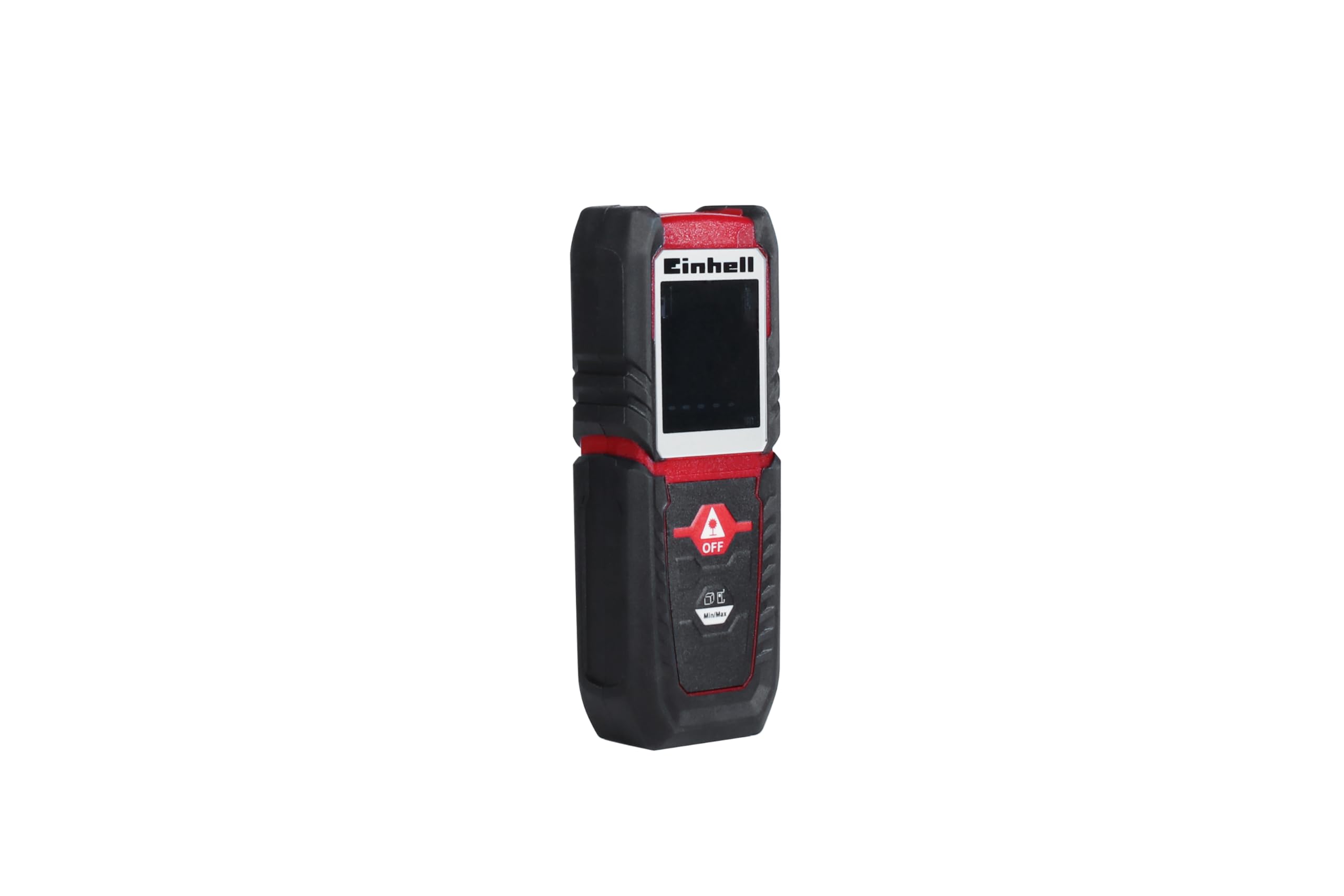Einhell Medidor de distancia láser - TC-LD 25. Hasta 25 m, niveles de referencia de borde delantero, trasero, medición continua, apagado automático, función de seguridad, bolsa incluida