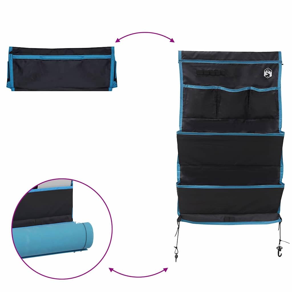 Torba do przechowywania w kolorze czarnym i niebieskim, wykonana z materiału Oxford 91 x 47,5 cm, lekkie akcesoria outdoorowe na kemping i wędrówki, wodoszczelna, wytrzymała, idealna na