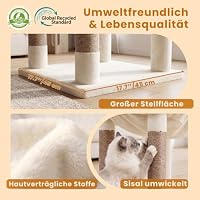 Heybly kratzbaum groß 142 cm mit Leichtem Aufstieg, Beige HCT028MJ – Ansicht 5