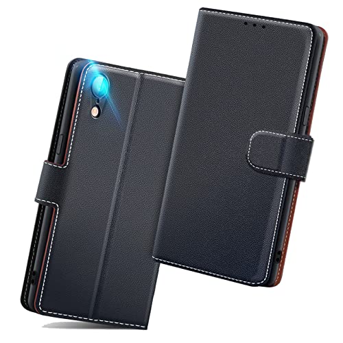 Hülle für iPhone XR, Handyhülle iPhone XR, iPhone XR Hülle Klappbar, Hülle iPhone 10 XR, Handy Hülle iPhone XR, Schutzhülle Apple XR, Tasche Handytasche Klapphülle Etui Flip Cover Case. Schwarz Cover