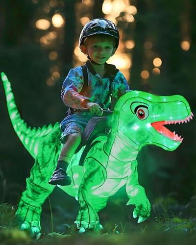 Disfraz inflable de niño dinosaurio con luz LED miniatura 2