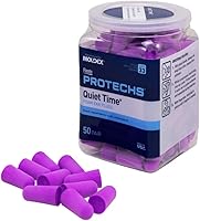 Flents Protechs Foam Earplugs 50 Pairs NRR 33 Noise Cancelling for Sleeping Snoring Concerts Studying Shooting Purple Made in USA