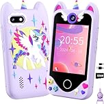 Kids Smart Phone for Girls Gifts - Toddler Christmas Birthday Gift for Age 3 4 5 6 Year Old, Kids Mobile Phone Toy with Touchscreen, Dual Cameras, Learning, Music Player, Games with 32 GB Card