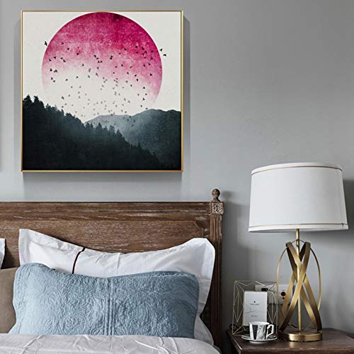 Affiche pop paysage abstrait 50x50cm sans cadre pour salon