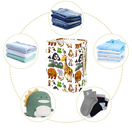 Panier linge personnalisé animaux sauvages pour chambre d'enfant - 5