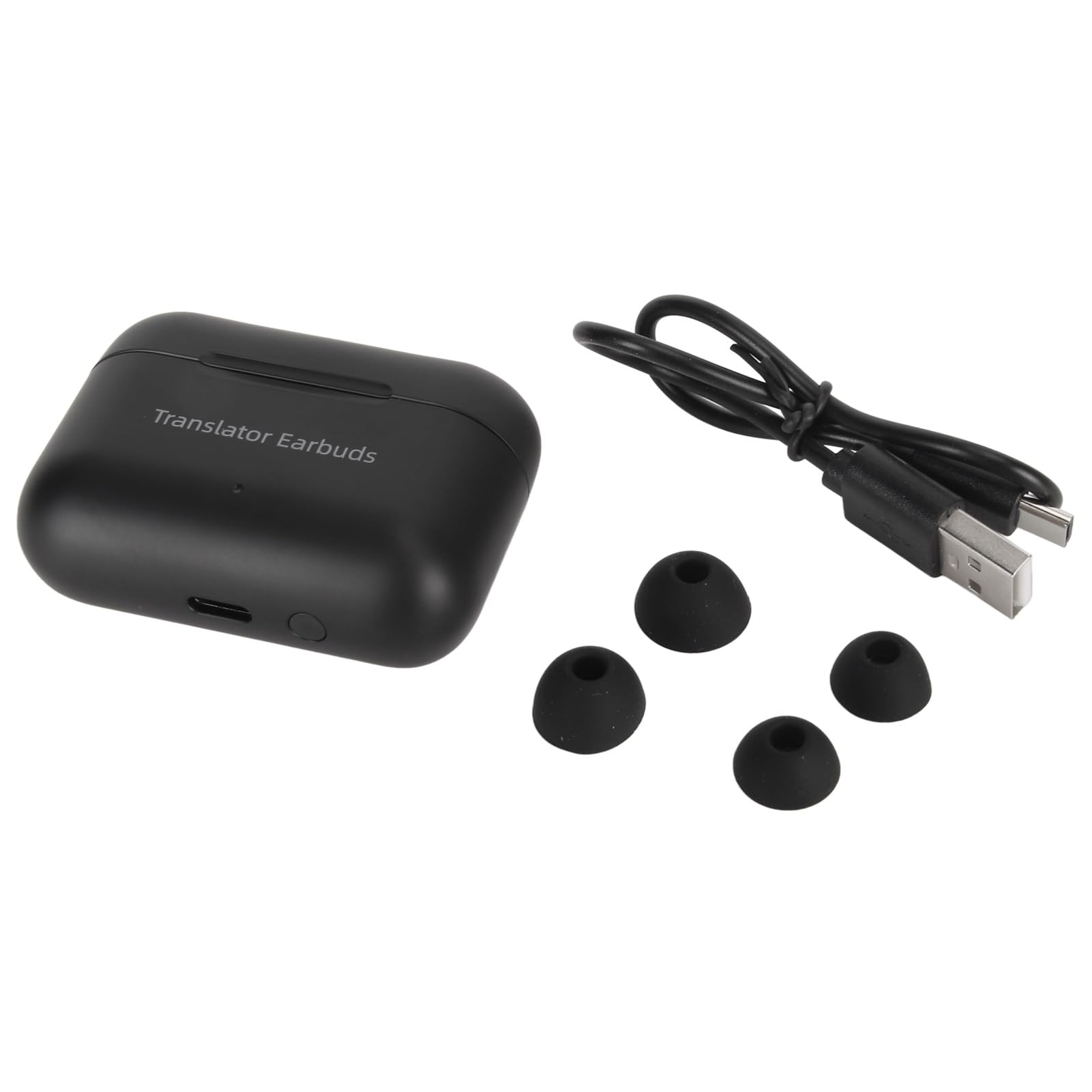 Auricolari per Traduttore di Lingue Dispositivo di Traduzione Efficiente per Viaggiatori e Uomini D'affari, Traduttore di Lingue Wireless (BLACK)